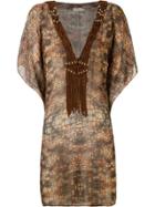 Brigitte Abstract Print Beach Dress - Brown