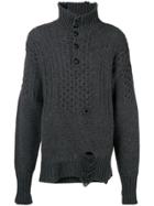 Maison Margiela Cable-knit Turtle-neck Jumper - Grey