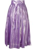 Baum Und Pferdgarten Metallic Pleated Midi Skirt - Purple