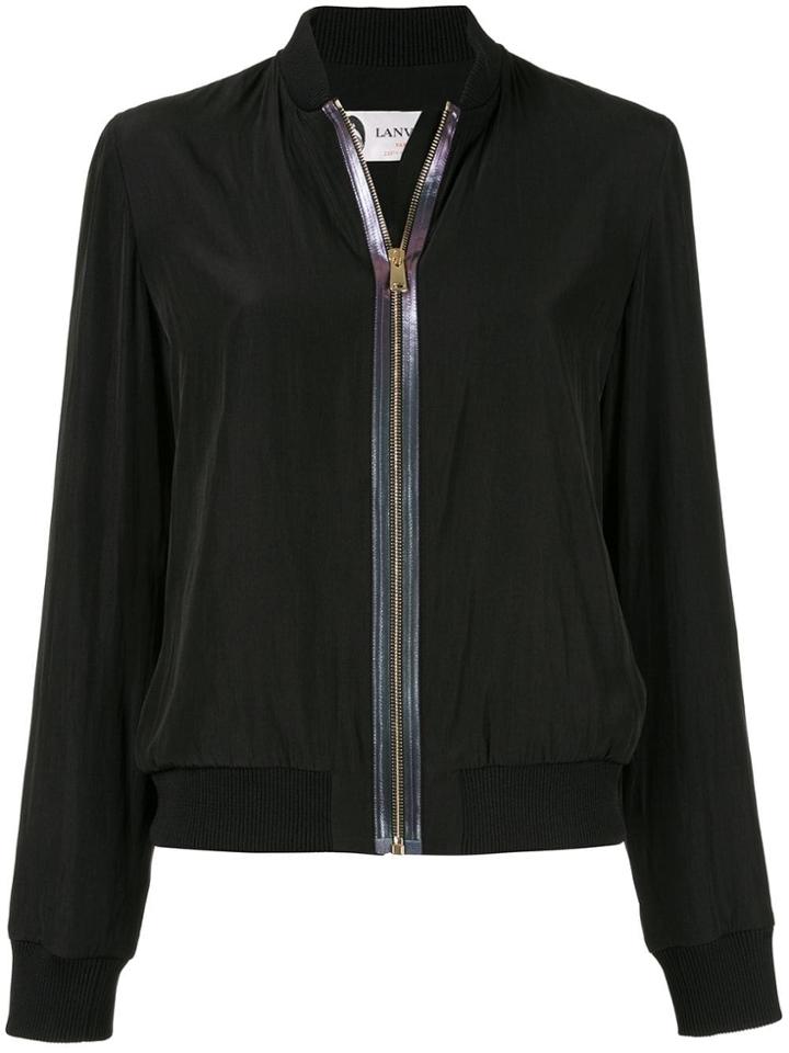 Lanvin Leather Trim Bomber Jacket - Black