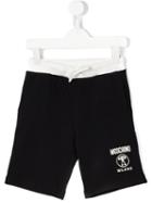 Moschino Kids Logo Print Track Shorts, Boy's, Size: 10 Yrs, Black
