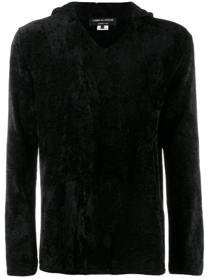 Comme Des Garçons Homme Plus V-neck Hoodie - Black
