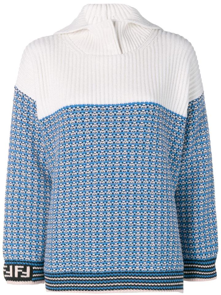 Fendi Micro Check Pullover - Blue