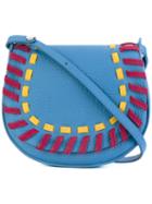 Orciani - Woven Detail Saddle Bag - Women - Calf Leather - One Size, Blue, Calf Leather