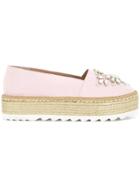 Sebastian Embellished Platform Espadrilles - Pink & Purple