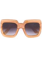 Gucci Eyewear Oversize Square Frame Sunglasses - Yellow & Orange
