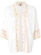 Murmur Printed Panel Kimono Jacket - White