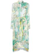 Emilio Pucci Floral Belted Shirt Dress - Multicolour