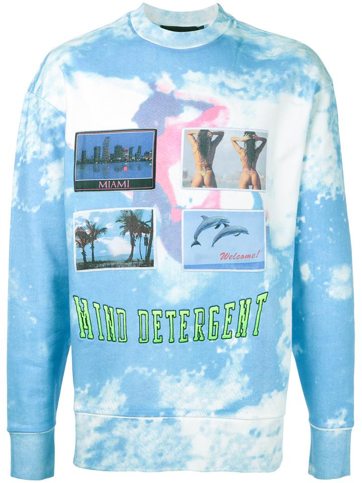 Alexander Wang Postcard Print Sweatshirt, Men's, Size: 48, Blue, Cotton