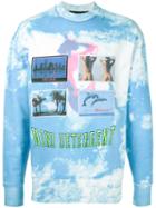 Alexander Wang Postcard Print Sweatshirt, Men's, Size: 48, Blue, Cotton