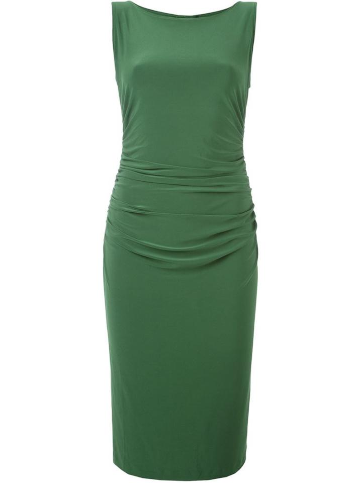 Norma Kamali Kamalikulture X Norma Kamali Ruched Dress, Women's, Size: L, Green, Polyester/spandex/elastane