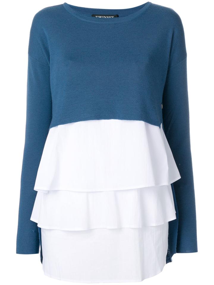 Twin-set Ruffled Layered Jumper - Blue
