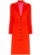 Joseph Marline Single Breasted Wool Cashmere Blend Coat - Red
