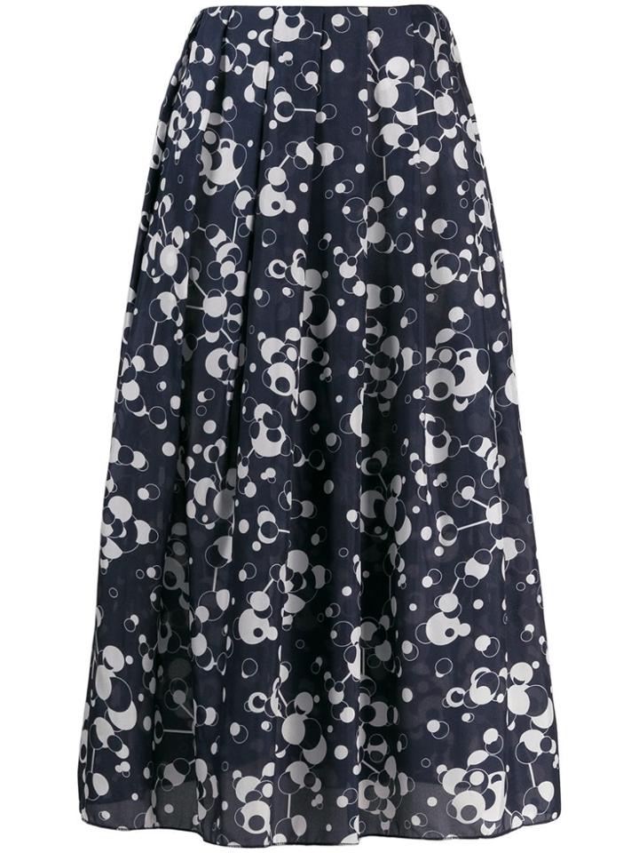 Katharine Hamnett London Printed Pleated Midi Skirt - Blue