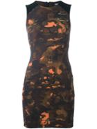 Versus Camouflage Print Fitted Dress, Women's, Size: 40, Black, Polyester/polyamide/spandex/elastane/viscose