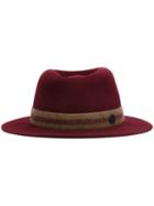 Maison Michel Fedora Hat, Women's, Size: Small, Pink/purple, Wool