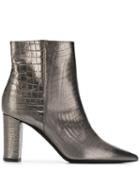 Marc Ellis Block Heel Ankle Boots - Silver
