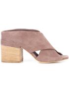 Officine Creative Block Heel Mules - Pink & Purple