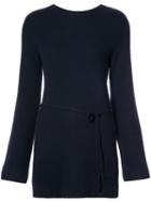 Le Kasha Cashmere Tie Waist Knit Top - Blue