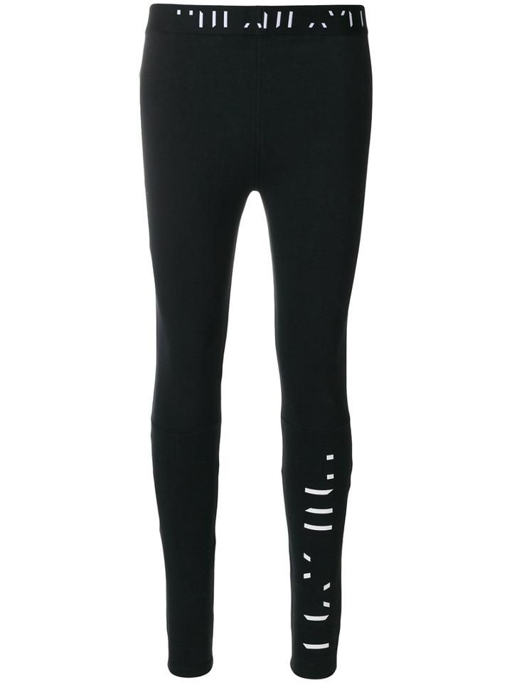 Unravel Project - Print Detail Leggings - Women - Cotton/spandex/elastane - Xs, Black, Cotton/spandex/elastane