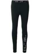 Unravel Project - Print Detail Leggings - Women - Cotton/spandex/elastane - Xs, Black, Cotton/spandex/elastane