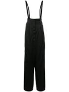 Maison Flaneur Dungaree Style Wide Trousers - Black