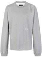 Rta Distressed Severed Hem Sweatshirt - Grey
