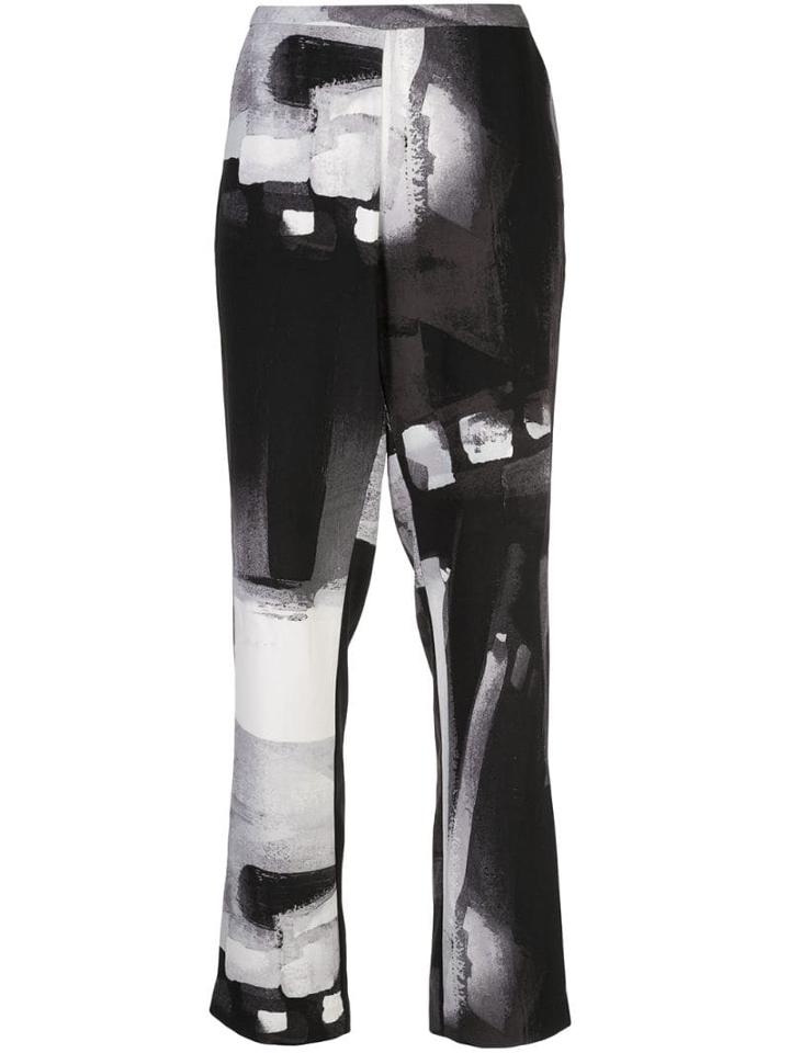 Natori Printed Straight-leg Trousers - Black