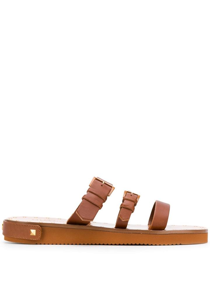 Valentino Valentino Garavani Slide Sandals - Brown