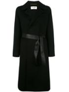 Saint Laurent Peignoir Double-faced Robe Coat, Women's, Size: 40, Blue, Wool/cashmere/silk/lamb Skin