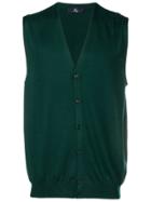 Fay V-neck Sleeveless Cardigan - Green