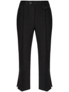 Portspure Side Slits Cropped Trousers - Black