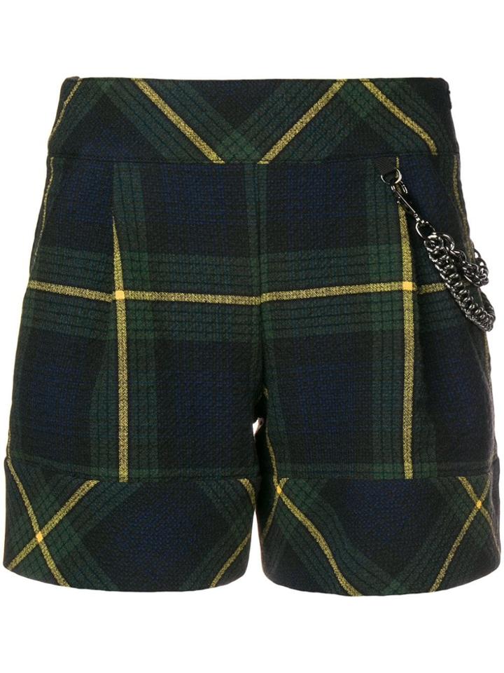 Boutique Moschino Tartan Patterned Shorts - Green