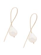 Niza Huang 9kt Yellow Gold Baroque Pearl Curved Earrings