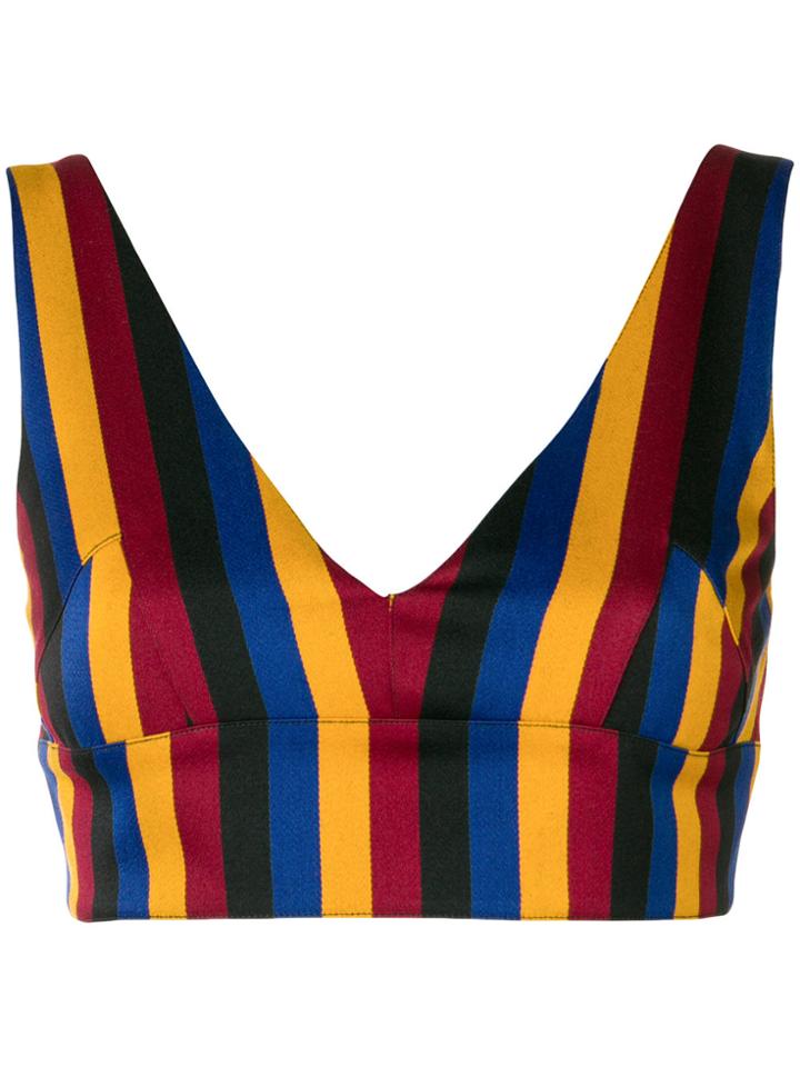 Rokh Stripe Cropped Vest - Black