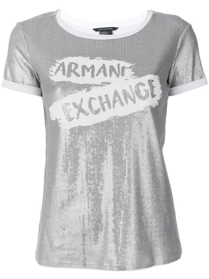 Armani Exchange Logo T-shirt - Metallic