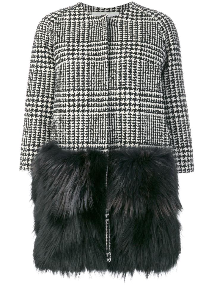 Ava Adore Houndstooth Coat - Black