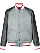 Mostly Heard Rarely Seen Varsity Bomber Jacket - Grey