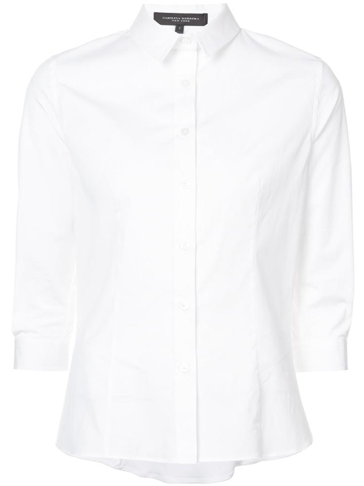 Carolina Herrera Three-quarter Sleeve Classic Shirt - White
