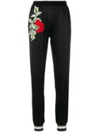 Philipp Plein Floral Embroidered Track Pants - Black