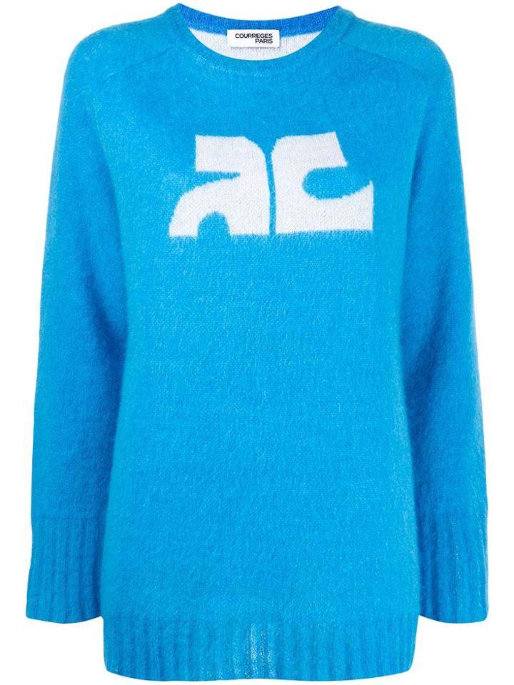 Courrèges Contrast Logo Jumper - Blue