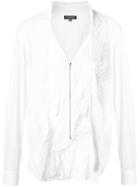 Comme Des Garçons Homme Plus Creased Zipped Shirt - White