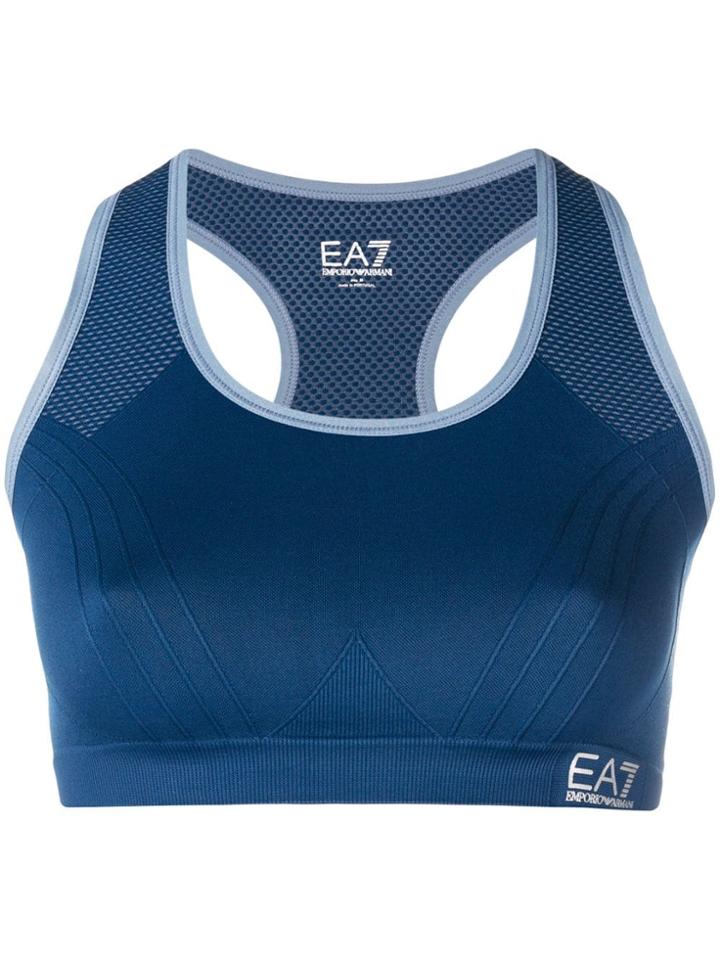 Ea7 Emporio Armani Compression Sports Bra - Blue
