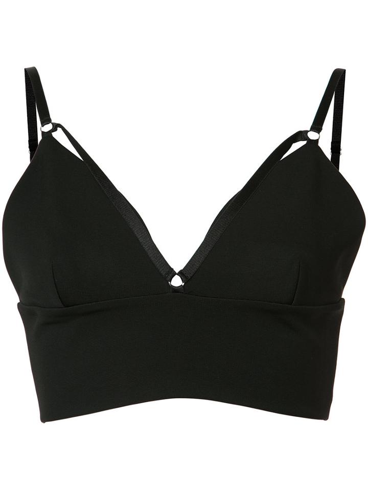 Alexander Wang - Strappy Triangle Bralet - Women - Nylon/spandex/elastane/viscose - M, Black, Nylon/spandex/elastane/viscose
