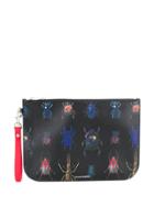 Alexander Mcqueen Beetle Printed Pouch - Black