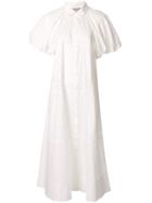 Lee Mathews Puff Sleeve Shirt Dress - White