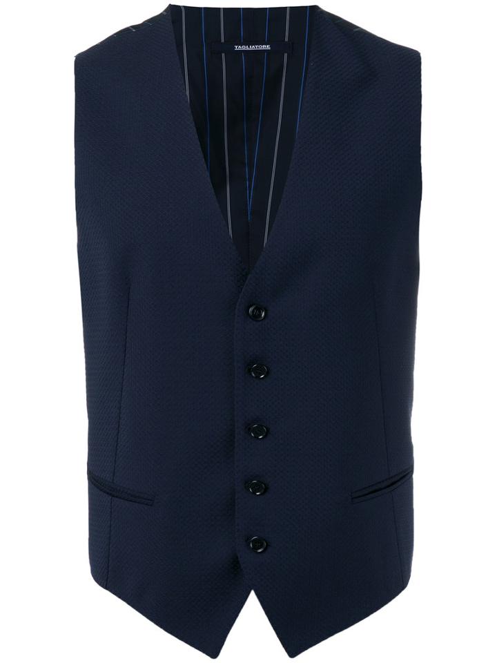 Tagliatore - Brian Gilet - Men - Cupro/virgin Wool - 48, Blue, Cupro/virgin Wool