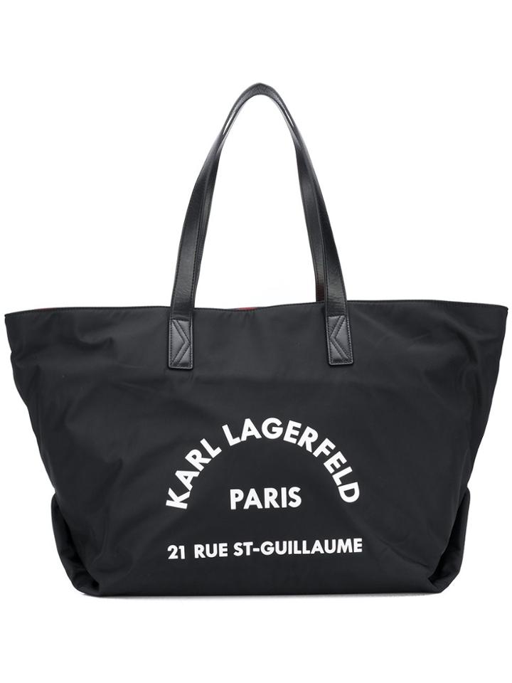 Karl Lagerfeld Logo Print Tote Bag - Black