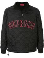 Supreme Quilted Half Zip Pullover - Black