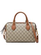 Gucci Gg Supreme Top Handle Bag, Women's, Nude/neutrals, Canvas/leather/microfibre/metal